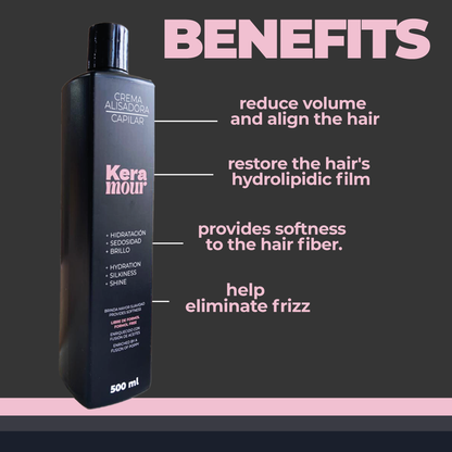 KERAMOUR-HAIR STRAIGHTENING CREAM 500ML